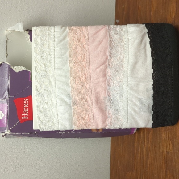 5/S 100%Cotton Lace Band Brief Panties Hanes New damaged box - Picture 5 of 5